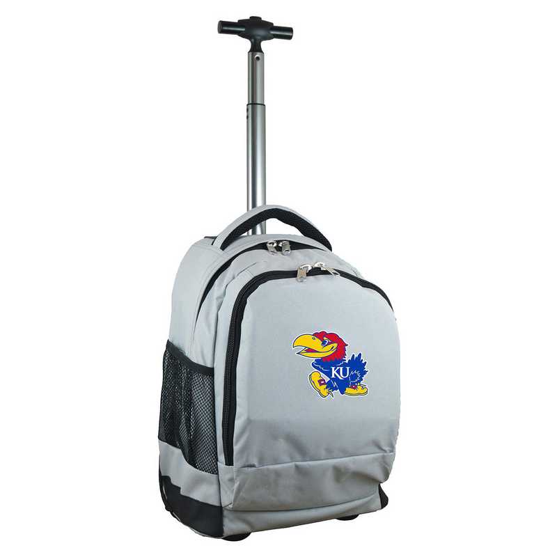 CLKUL780-GY: NCAA Kansas Jayhawks Wheeled Premium Backpack